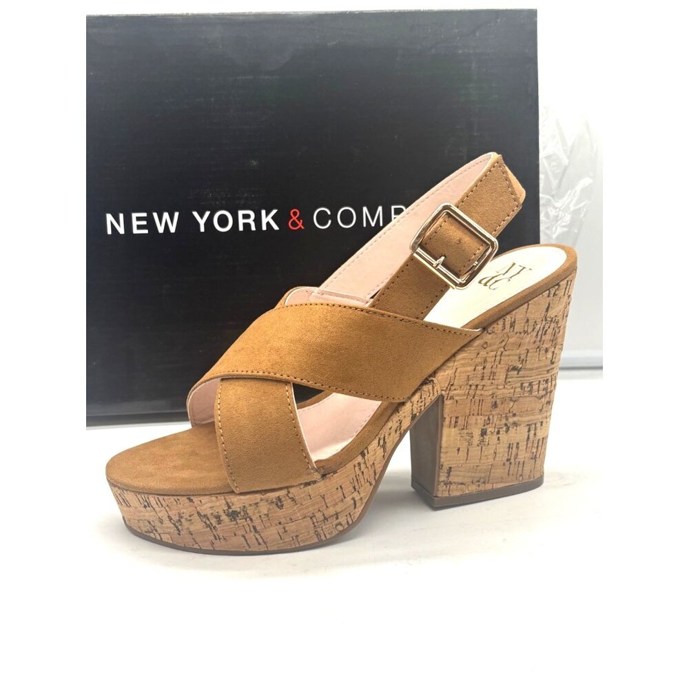 New York & Company  Aislinn Platform Heel, Cognac, Sz. 10